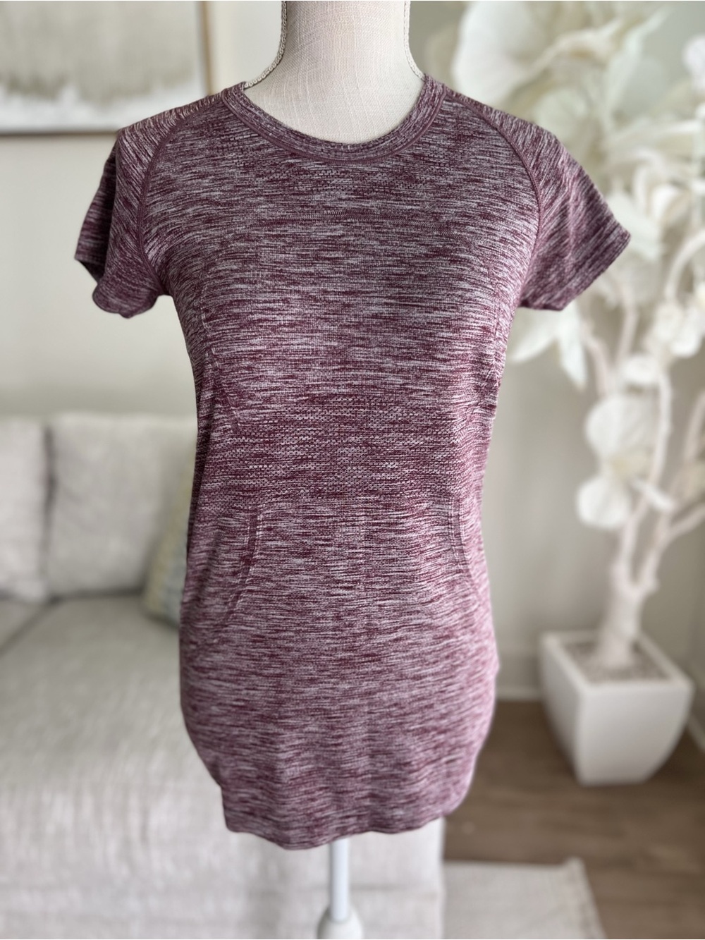 Lululemon Swiftly Tech Marled Burgundy Short Sleeve Women's Athletic Woman’s Top